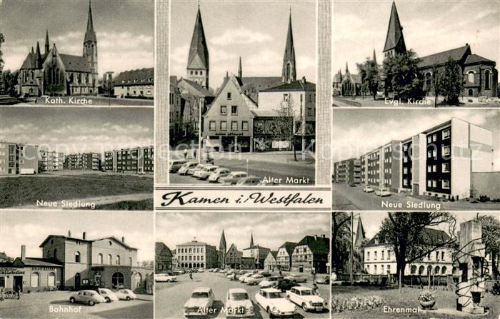Kamen Westfalen Kath Kirche Alter Markt Ev Kirche Neue Siedlung Bahnhof Ehrenmal