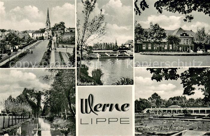 Werne Unna Steinstrasse Pfarrkirche Stadtpark Bahnhof Werne Muehle Warmquellen F