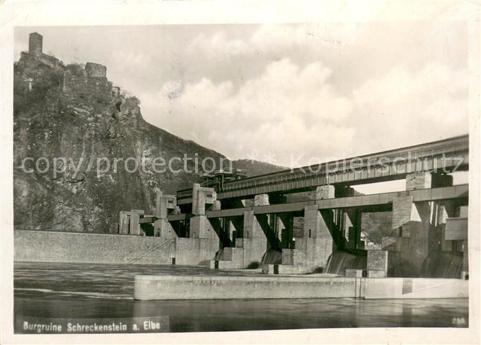 Aussig Usti nad Labem Burgruine Schreckenstein an der Elbe