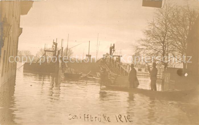 Muelheim Rhein Rhein Hochwasser 1919 Schiffbruecke