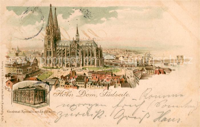 Koeln Rhein Dom Suedseite Grabmal Konrads von Hostaden