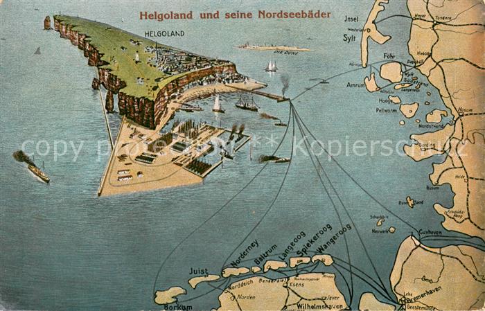 HELGOLAND Insel Schleswig-Holstein Inselkarte