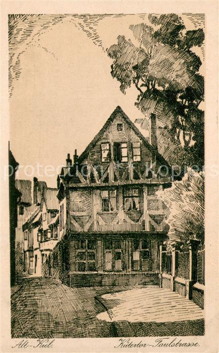 Alt Kiel Kuetertor Faulstrasse Federzeichnung