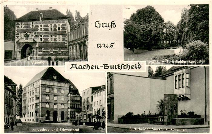 Burtscheid Aachen Abteitor Partie im Kurgarten Landesbad und Schwertbad Markt Tr