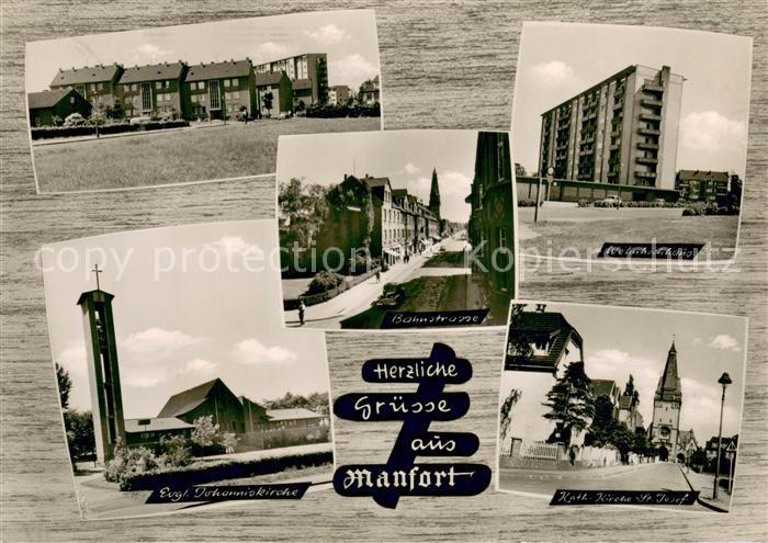Manfort Siedlung Bahnstrasse Wohnhochhaus Ev Johanniskirche Kath Kirche