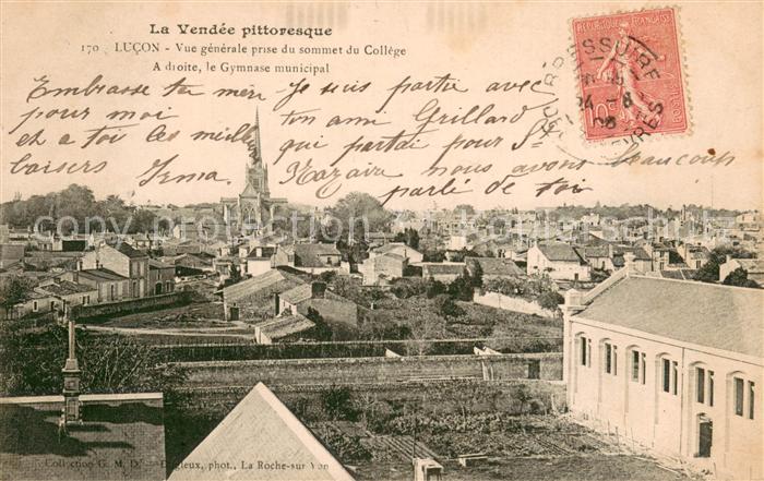 Lucon Vue generale prise du sommet du College Le Gymnase municipal