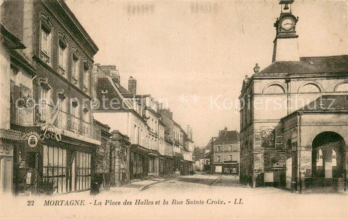Mortagne Vosges La Place des Halles et la Rue Sainte Cr