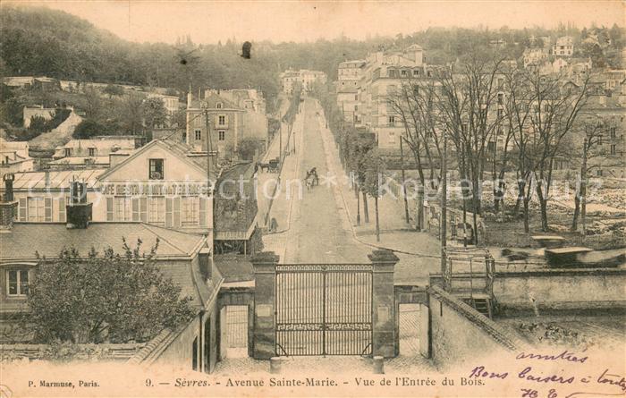 Sevres Avenue Sainte Marie Vue de l’Entree du Bois