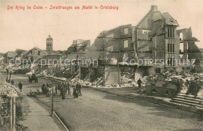 Ortelsburg Ostpreussen Zerstoerung am Markt