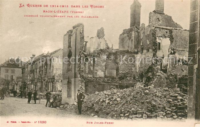 Raon-l Etape Vosges Incendie volontairement par les Alleman