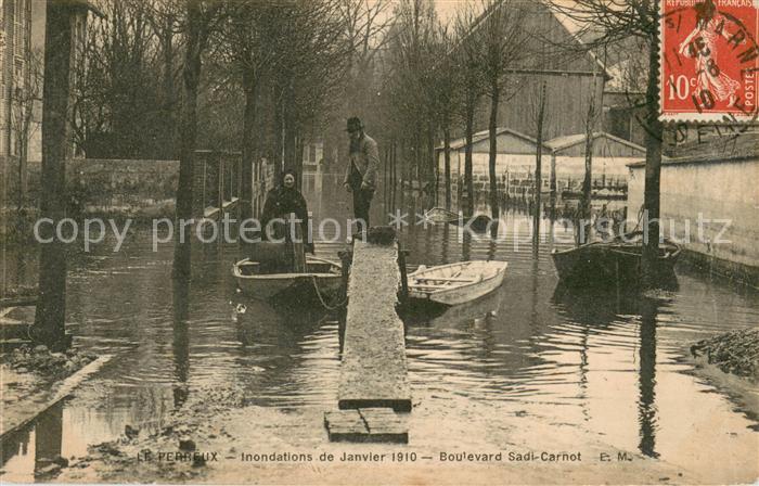 Le Perreux-sur-Marne Inondations de Janvier 1910 Boulevard Sadi Carnot