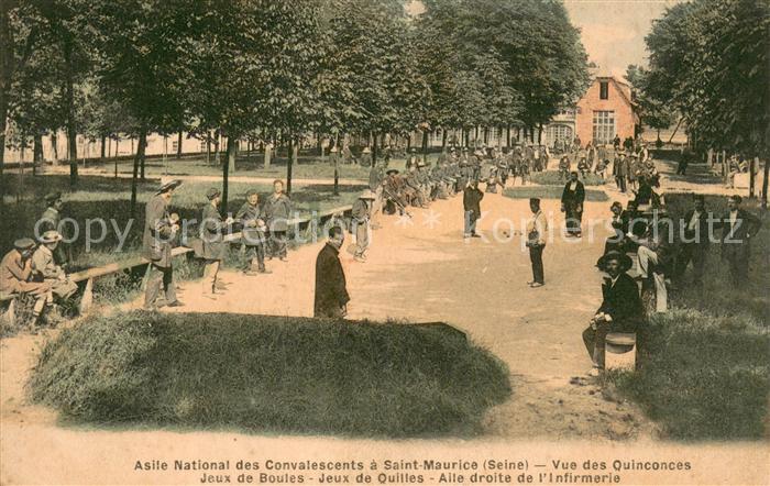 Saint-Maurice 55 Asile National des Convalescents Vue des Quinconces Jeux de Bou