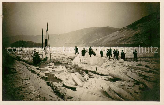 Bacharach Rhein Zugefrorener Rhein 1929
