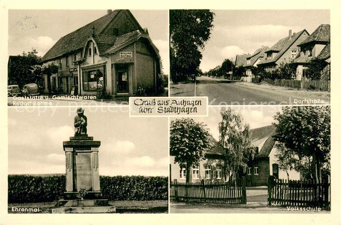Auhagen Gaststaette Boehme Dorfstrasse Ehrenmal Volksschule