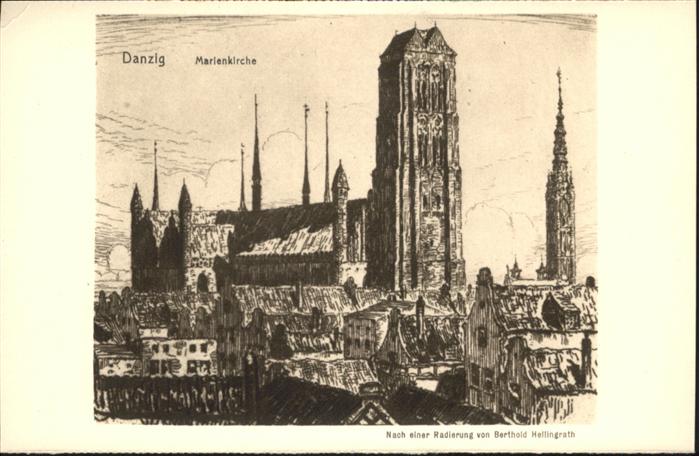 Danzig Westpreussen Danzig Marien Kirche Künstler Berthold