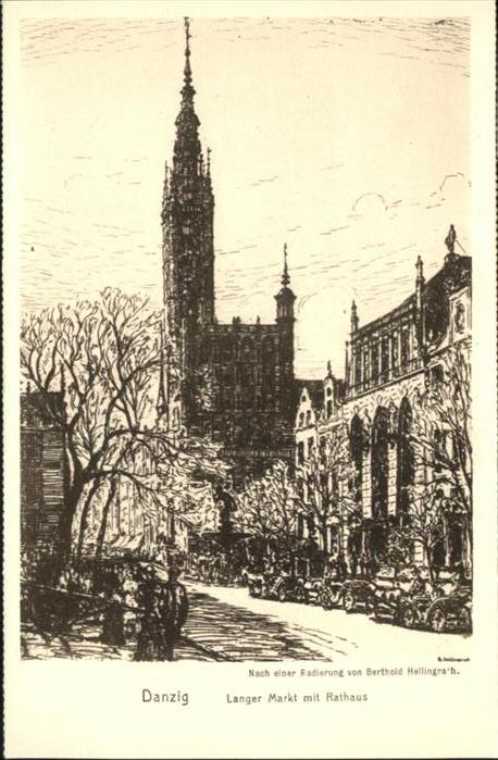 Danzig Westpreussen Danzig Langer Markt Rathaus Künstler Be