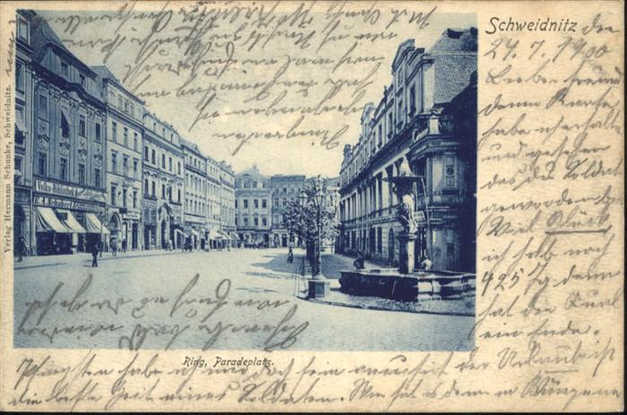 Schweidnitz Paradeplatz Brunnen