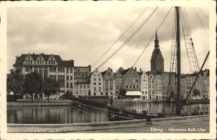 Elbing Elblag PL Elbing Hermann Balk Ufer Schiff