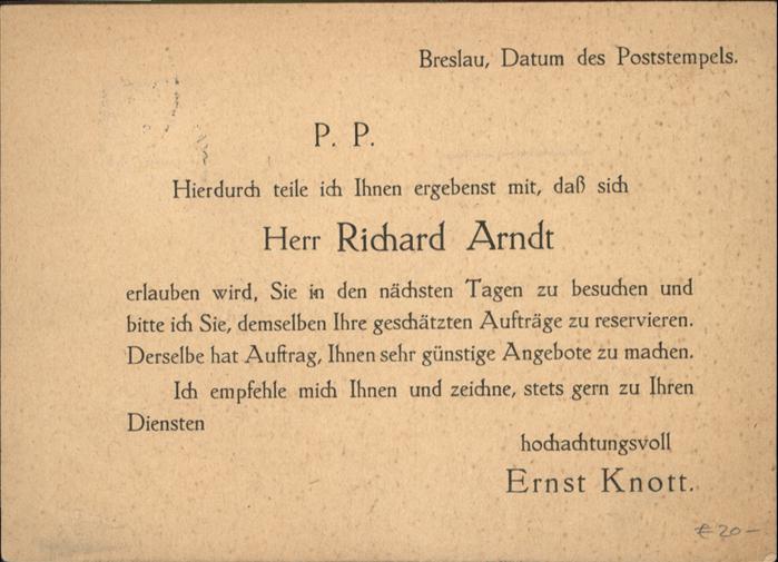 Breslau Niederschlesien Breslau Ernst Knott Fahrräder