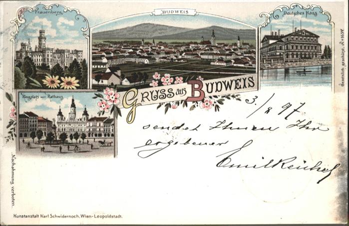 Budweis Ceske Budejowice Budweis Frauenberg Deutsches Haus Ringplatz Rathaus