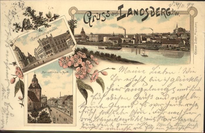 Landsberg Warthe Landsberg [Ostbrandenburg] Landesgerichtsgebaeude Marien Kirche