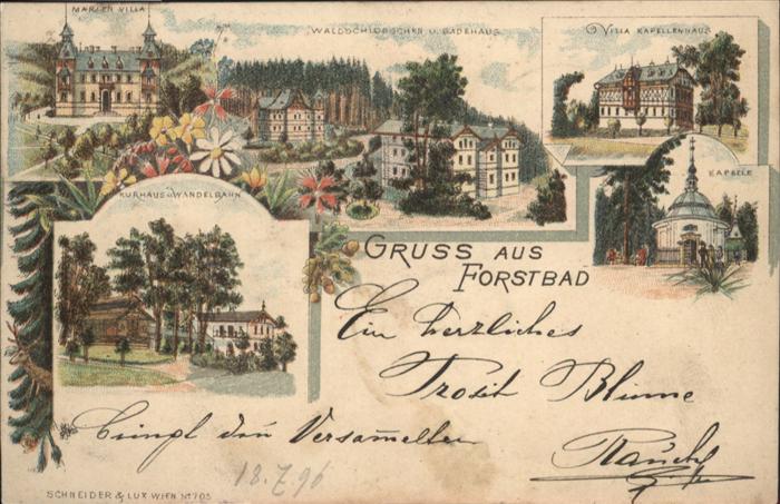 Forstbad Kurhaus Marien Villa Waldschloesschen Badehaus villa Kapellenhaus