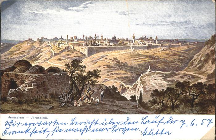 Jerusalem Yerushalayim Jerusalem Kuenstler F. Perlberg
