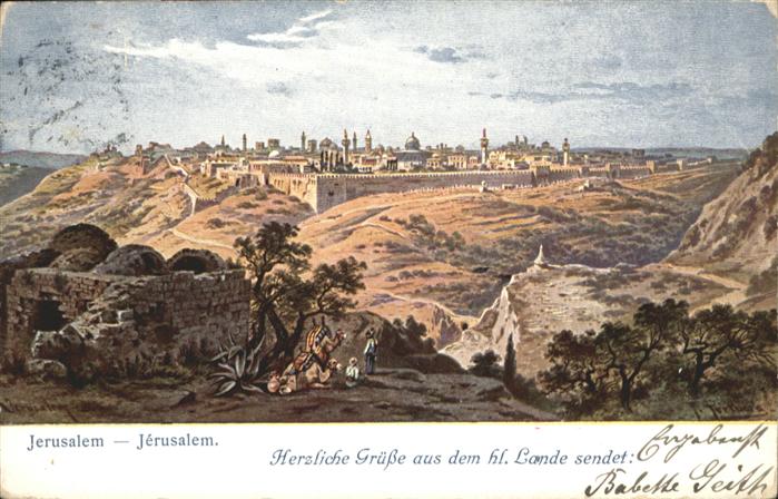 Jerusalem Yerushalayim Jerusalem Kuenstler F. Perlberg