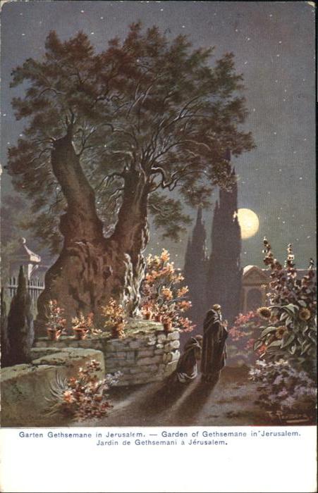 Jerusalem Yerushalayim Jerusalem Garten Gethsemane Kuenstler F. Perlberg