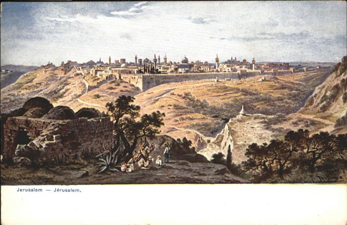 Jerusalem Yerushalayim Jerusalem Kuenstler F. Perlberg