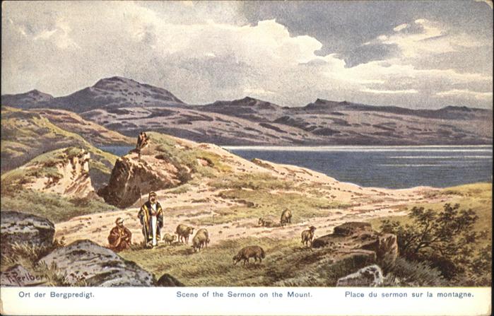 Bergpredigt Sermon Mount Place Montagne Kuenstler F. Perlberg