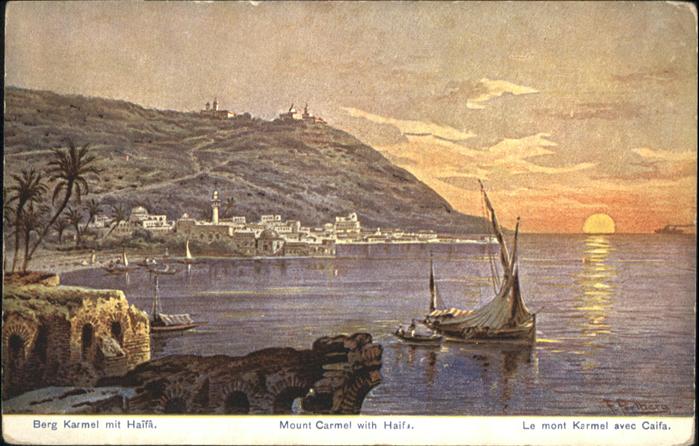 Haifa Mont Karmel Berg Mount Kuenstler F. Perlberg