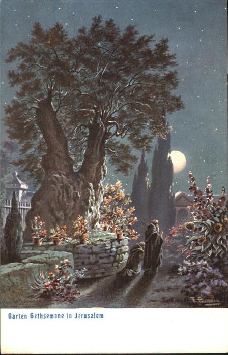 Jerusalem Yerushalayim Jerusalem Garten Gethsemane Kuenstler F. Perlberg