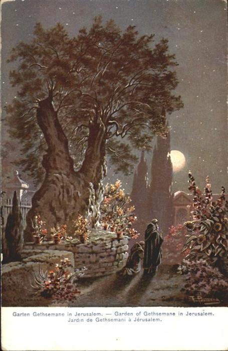 Jerusalem Yerushalayim Jerusalem Garten Gethsemane Kuenstler F. Perlberg
