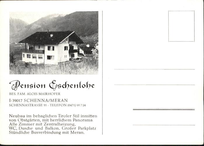 Schenna Meran Pension Eschenlohe