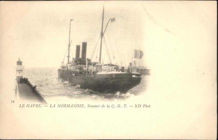 Dampfer Binnenschifffahrt Le Havre La Normandie