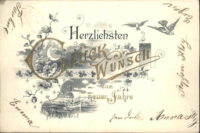 Neujahr Segelschiff Vögel