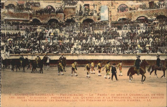 Stierkampf Course de Taureaux Pferde