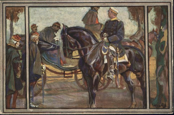 Kuenstlerkarte Pferd Künstler Ludwig Putz