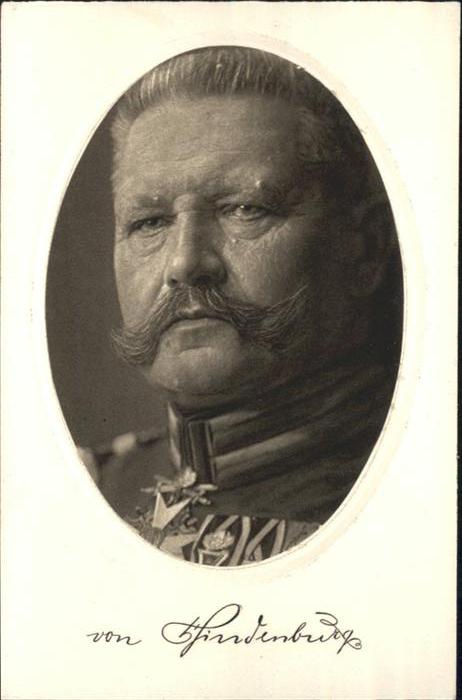 Politiker Paul von Hindenburg