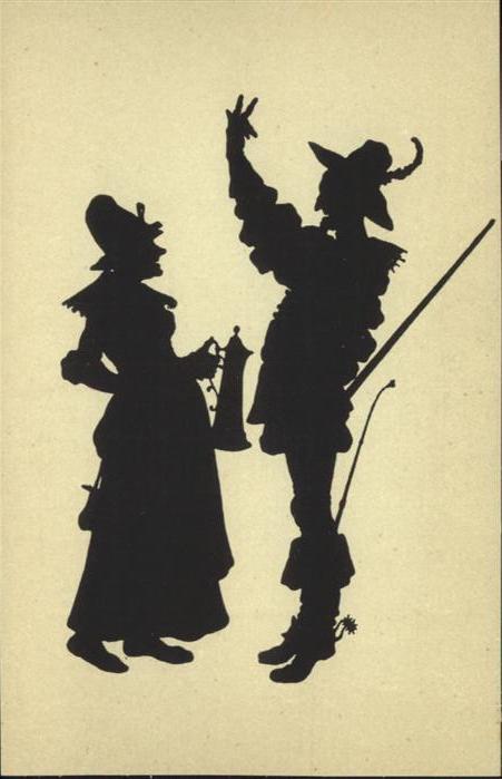 Scherenschnitt Schattenbildkarte Schattenrisskarten