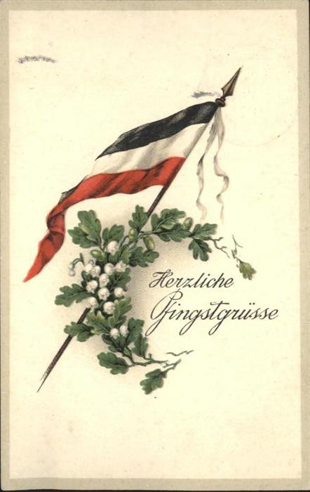 Militaria WK1 Flagge Pfingstgrüsse