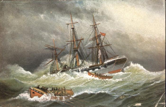 Schiffe Ships Navires Sturm Rettungsboote