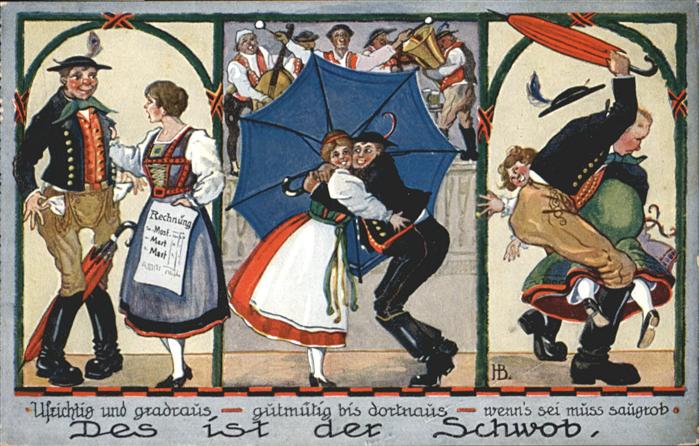 Typen Schwaben Tracht Künstler HB