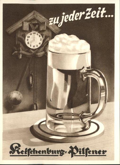 Bier Ketschenburger Pilsener Uhr Kuckuck