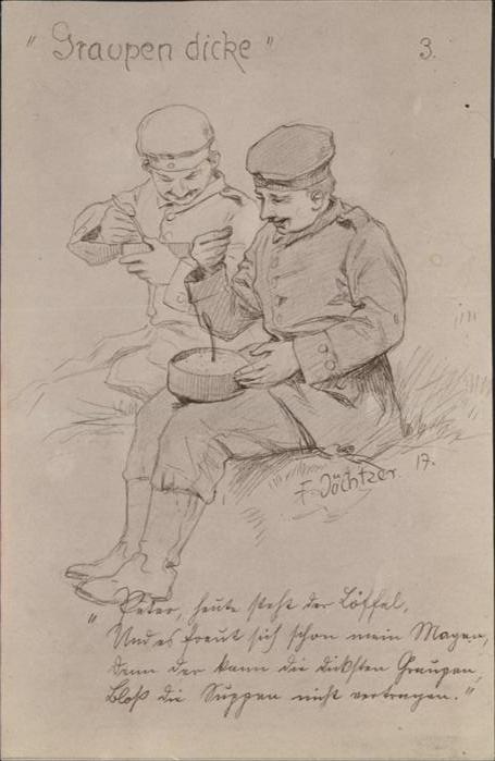 Soldatenleben Künstler F. Jöchtzer Trauben Dicke