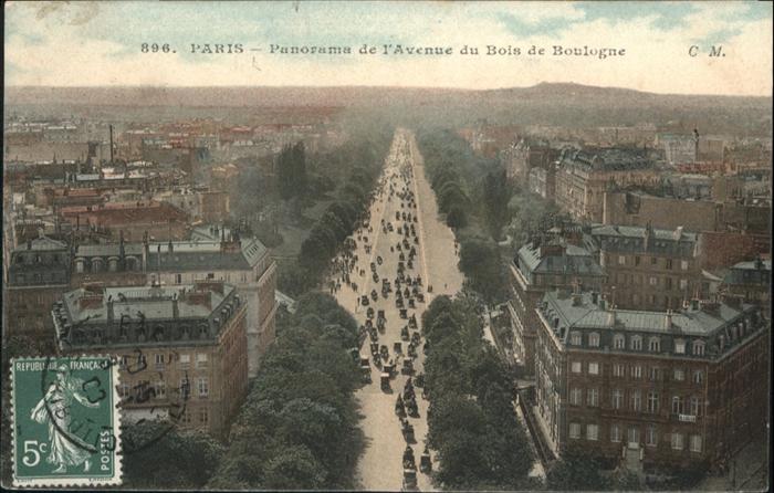 Paris Panorama de l'Avenue du Bois de Boulogn