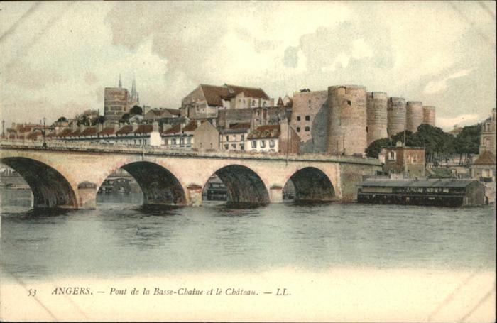 Angers Pont de la Basse-Chaine et le Chateau