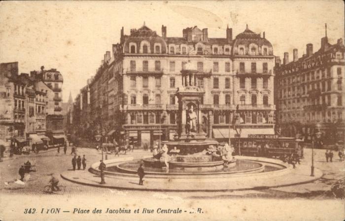 Lyon France Place des Jacobins et Rue Centrale