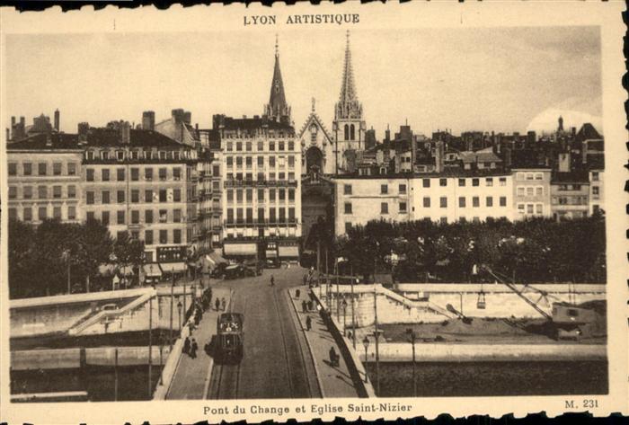 Lyon France Pont du Change et Eglise Saint-Nizier